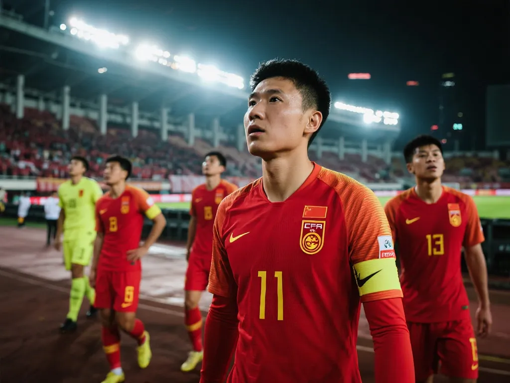 中国足球远征客场的画面